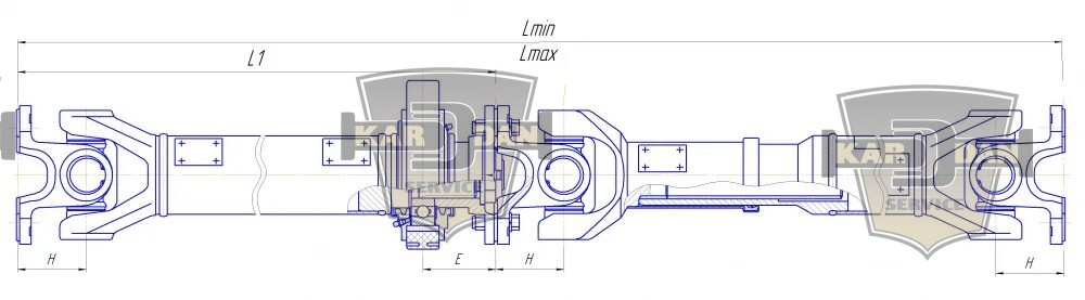 Карданный вал маз размеры под 8 отверстий